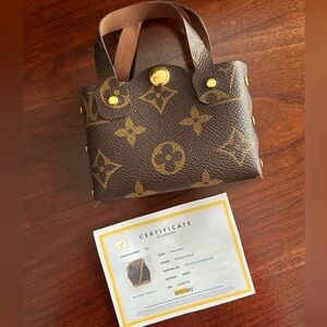 Up cycled LV Brown and Gold Monogram Card Holder